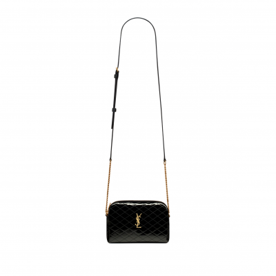 YSL GABY ZIPPED POUCH IN QUILTED PATENT LEATHER 733667AHG071000 (19*13*3.5cm)